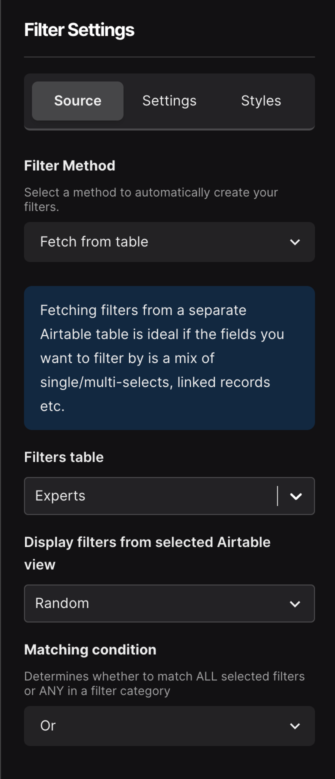 Filter Setting