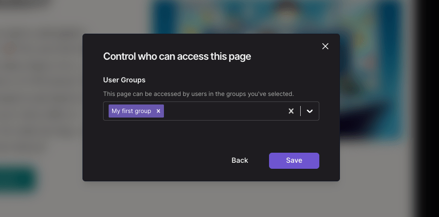 Restrict page access to group