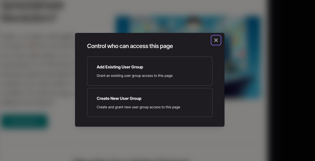 Restrict page access to group