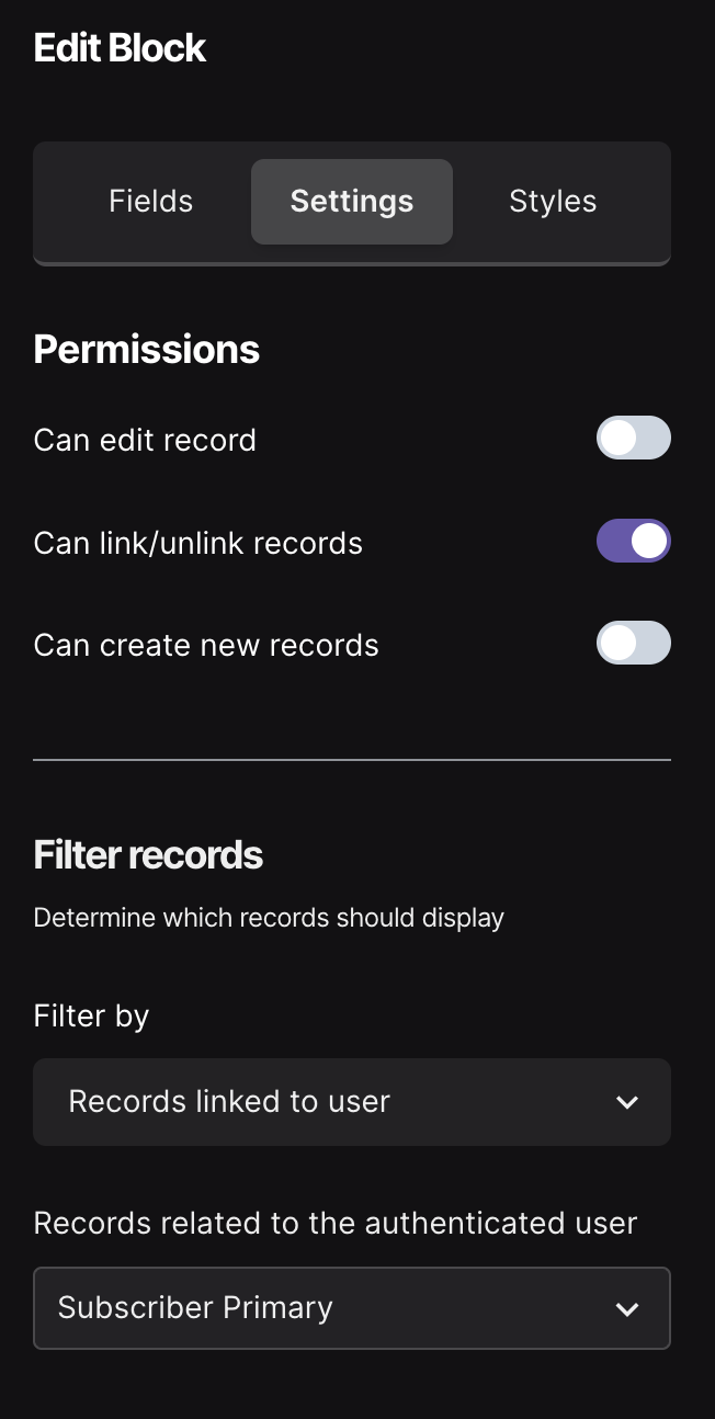 Filter Linked Records